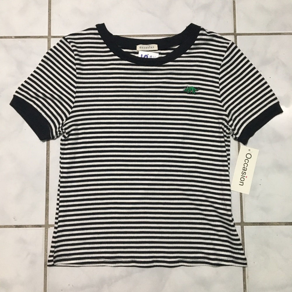Striped Tee / Shirt with a little Rhino